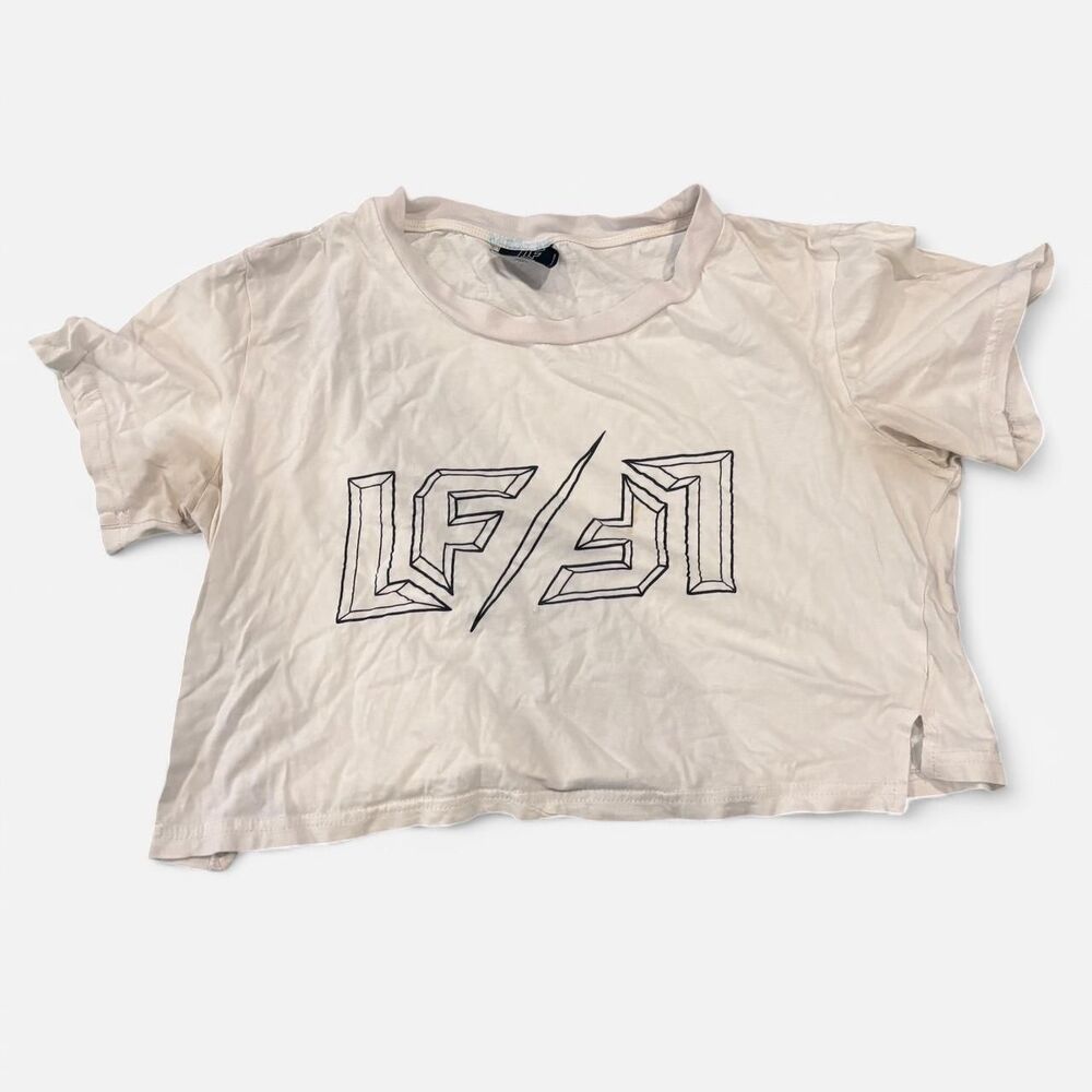 Lf Women's White and Cream Crop-top